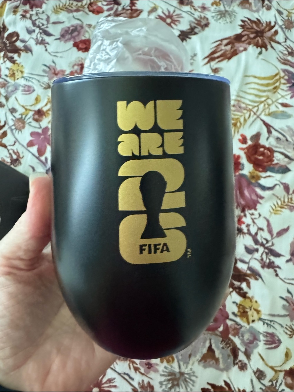 New in box WE ARE 26 FIFA Black & Gold wine Tumbler